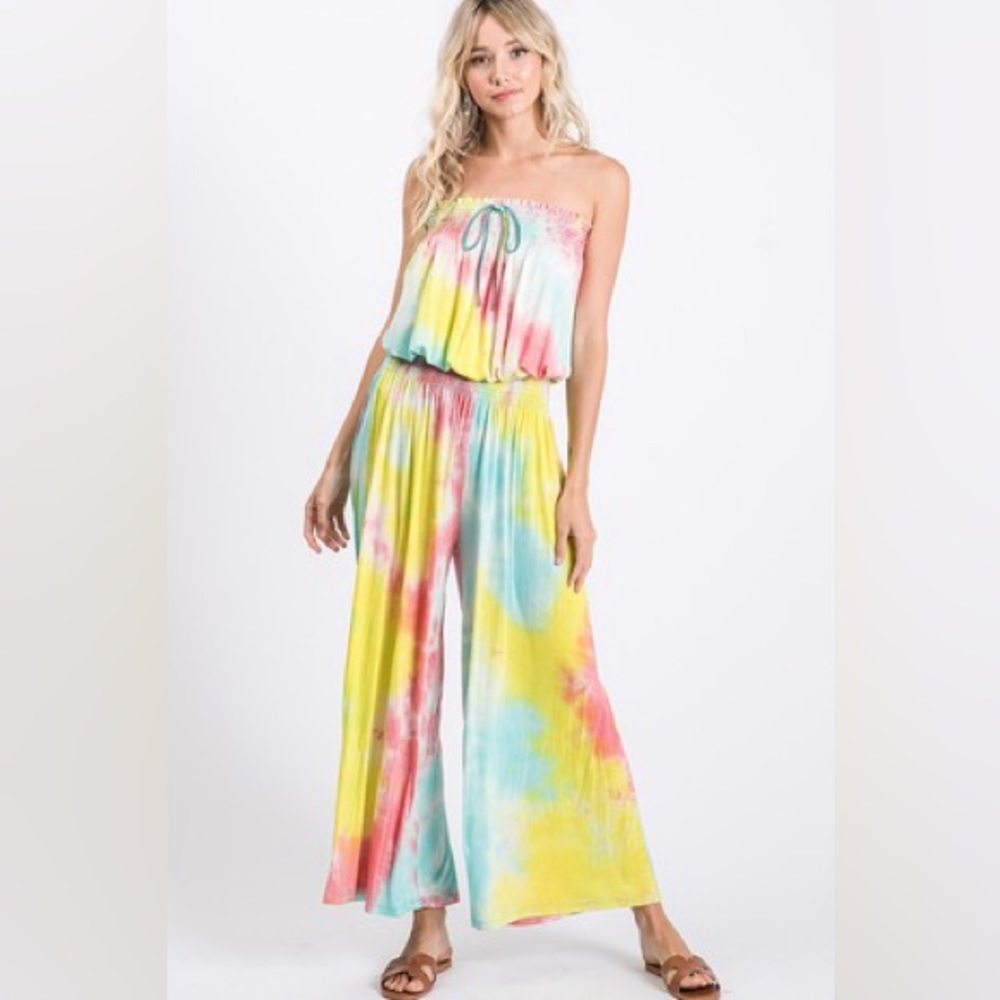 Strapless tie dye jumper